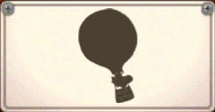 熱気球のシルエット